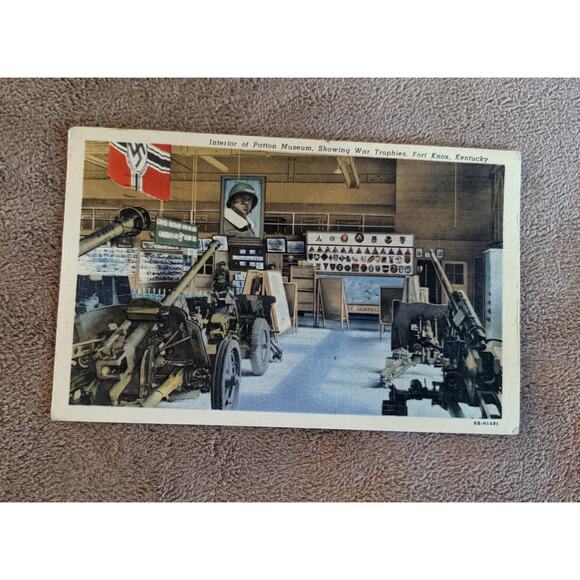 Vintage C1950 Patton Museum Postcard Showing War Trophies Fort Knox Kentucky WW2 - Picture 13 of 13